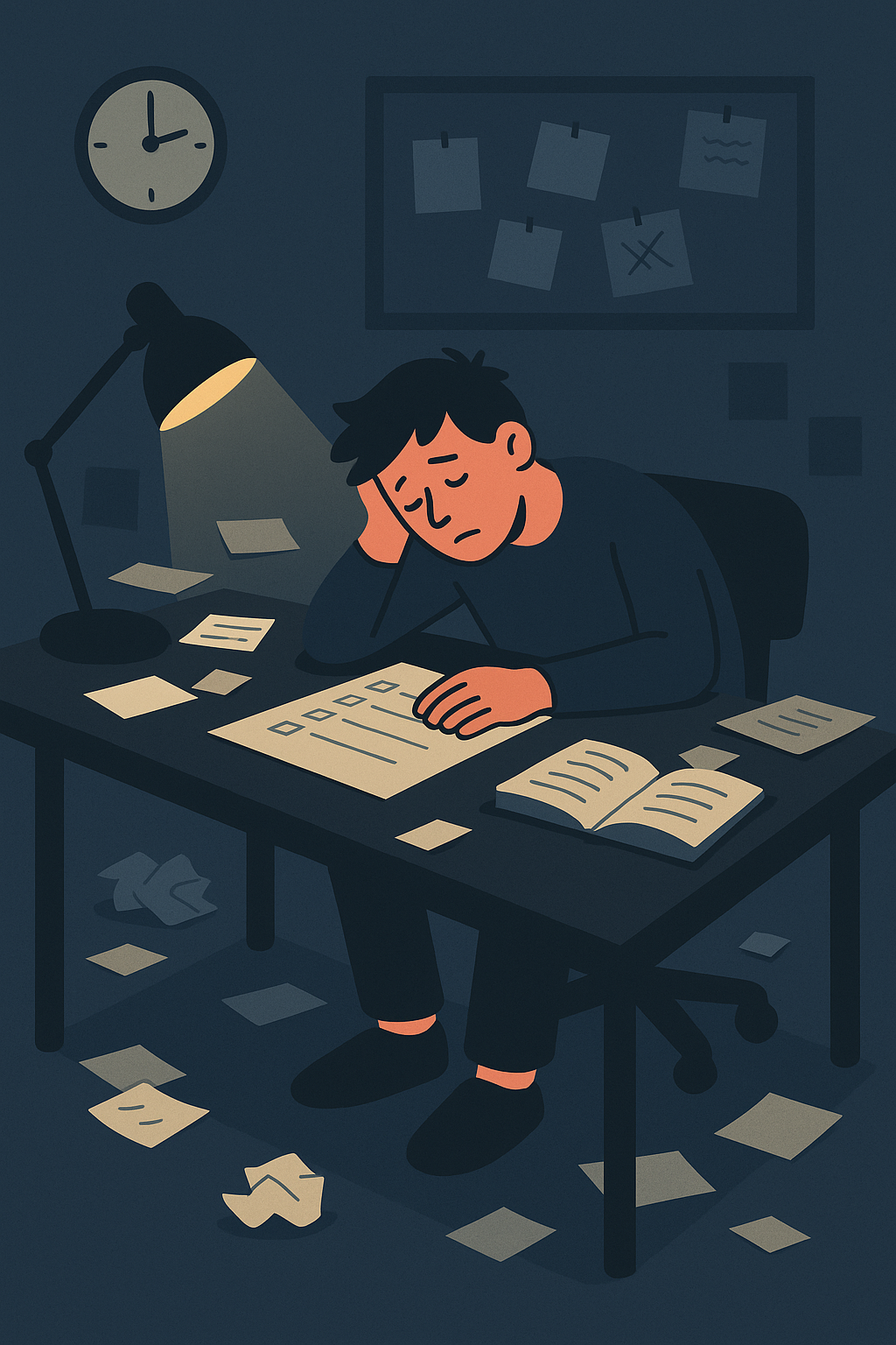 Person struggling alone with habits